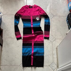 Pink, Blue and Black Striped Body Skirt  Fit to Amaze